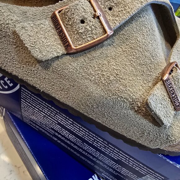 Birkenstock Zurich BS Taupe Suede Leather Sandals Men’s EU 45 US 12 Regular Fit - Picture 4 of 6